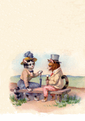 Une tendre rencontre entre deux f&eacute;lins